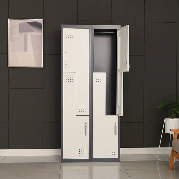 Z Shape Metal Locker 2 Door Clothing Storage Cabinet Lockers photo-4