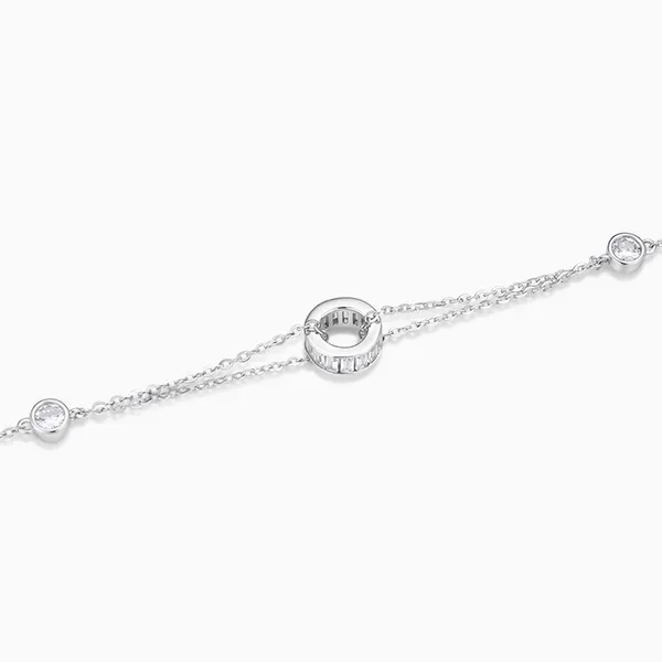 Shining Star Jewelry Women'S AAA CZ 925 Silver Circle Charms Bracelets photo-4