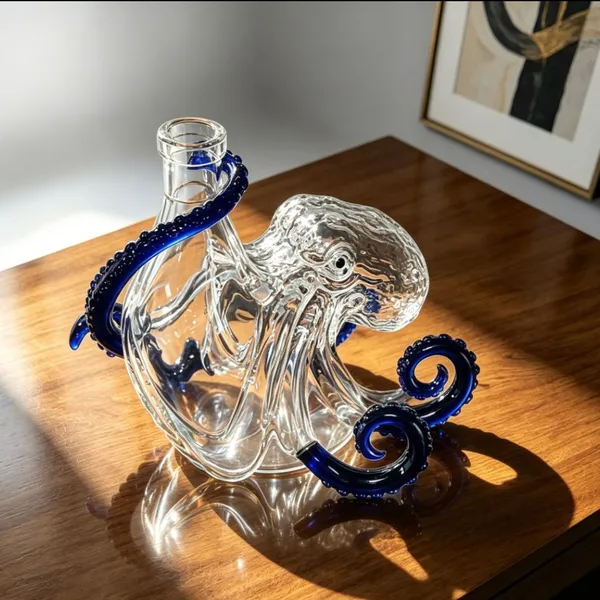 Octopus Hand Blown Glass Decanter Lead Free Airtight Liquor Bottle Decorative Wine Carafe For Bar Home Gift photo-5