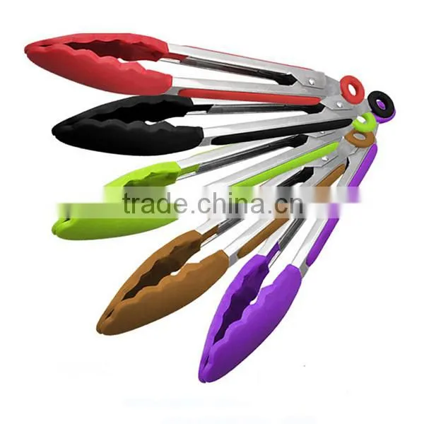 2-Piece Tong Set - 9" Salad Tongs / 12" Barbecue (BBQ) Tongs - Stainless Steel Food Tongs