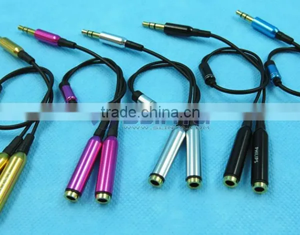 Male to 2 Female 3.5mm Earphone Headphone Splitter Extension Audio Cable Adapter For Lovers photo-5