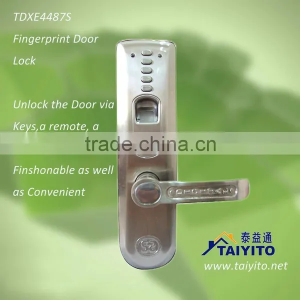 Silver Fingerpirnt Door Lock With Remotes, Keys and Password