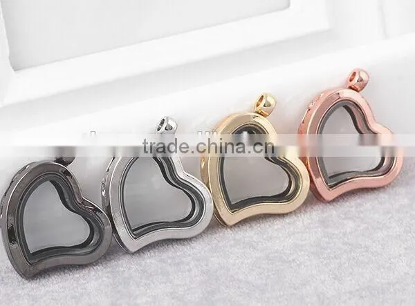 Smooth Heart Various Locket Yiwu Jewelry Manufacturer Fashion Jewelry With Full Crystal Rhinestone photo-3