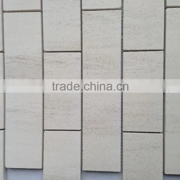 Brick pattern Moca cream marble mosaic tile
