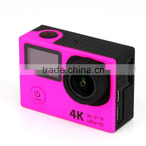 New 2016 Ultra HD 4K WIFI Sport Action Camera With Remote Control Dual Screen 2" LCD Waterproof 170 Helmet Camcorder DV DVR photo-5