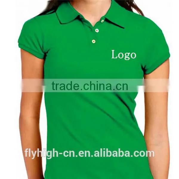 Polo Neck Logo Embroidered Women T Shirts photo-4