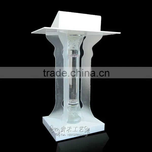 Acrylic Lectern With Crystal Column/ Cheap Acrylic Pulpit photo-5