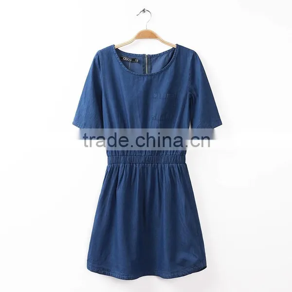 2015 New Arrival Elegant Woman Dress Cheap Wholesale Denim Dress Fashion Slim Jean Dresses photo-5