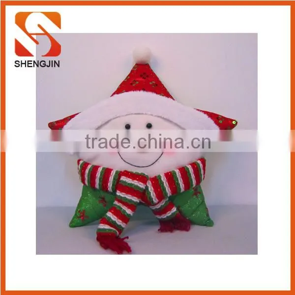 SJ-6809 Handmade Indoor Fleece Christmas Decoration Pentagram Pillow