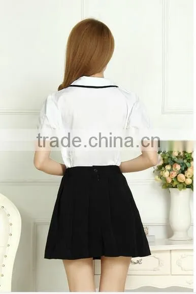 Wholesale AutumnSchool Uniforms Black Skirts White Short Sleeves Girls photo-4