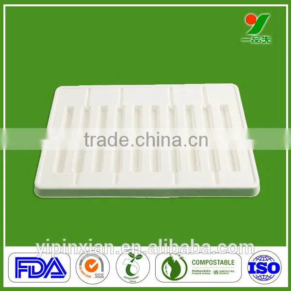 100% Biodegradable Professional Custom Electronic Organ Blister Packaging Molded Pulp Tray With Sugarcane Bagasse photo-2
