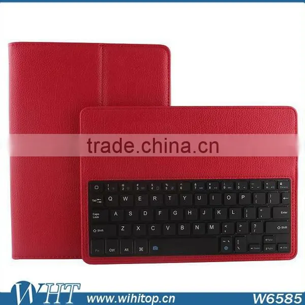 Litchi Pattern PU Leather Flip Stand Case Silicon Keyboard Cover for IPad Air 2 photo-5