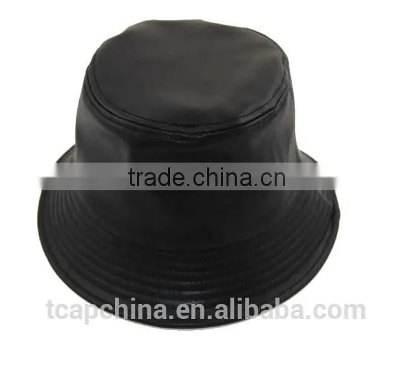 Custom Black Snake Leather Bucket Hat Wholesale photo-6