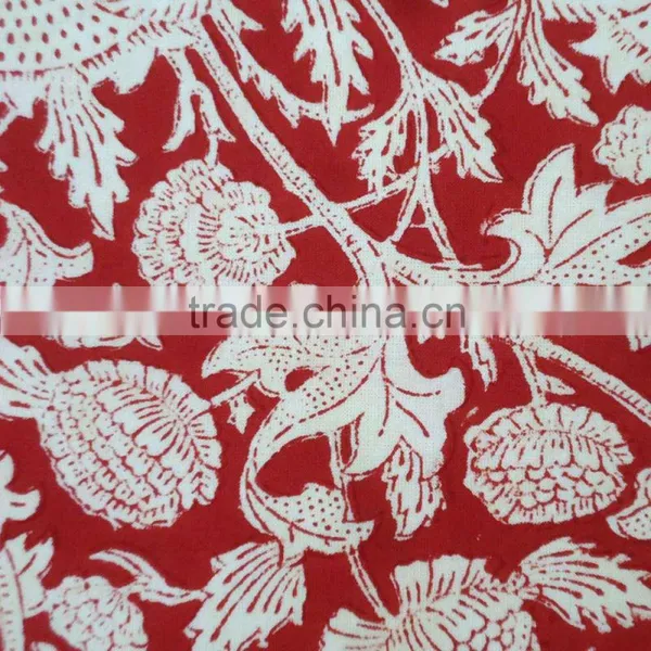 Hand Block Printed Amarnath Red 215 cm Round Tablecloth photo-2