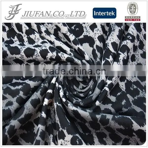 2015 Jiufan Textile Best-sold Roma Grey Leopard Polyester Ponti With Elastane Fashion Fabric photo-2