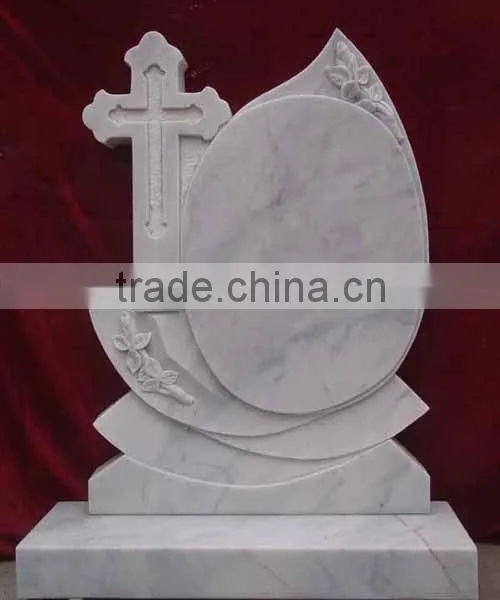 Christian Headstone Gravestone Marble Hand Carved Sculpture From Vietnam