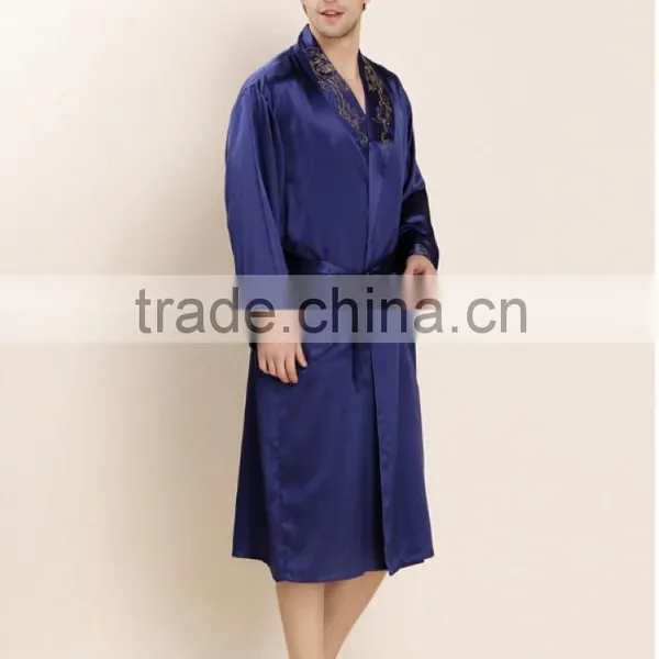 100% Silk 19mm Charmeuse Men's Silk Robe photo-2
