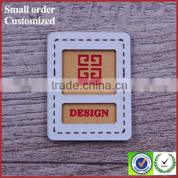 Custom Embossed Sew on Leather Label,jeans Leather Patch Label photo-2