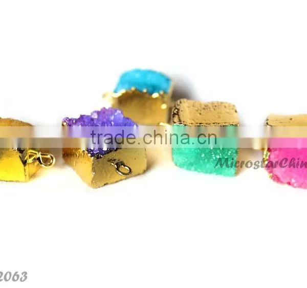Wholesale Natural Drusy Stone Jewelry Titanium Drusy Connector photo-3