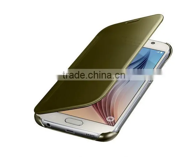 2016 Hot Selling Window View Electroplating Mirror pc pu Flip Case Cover for Samsung Galaxy S7/s7 Edge photo-3
