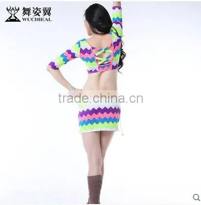 Wuchieal Printing Sexy Dance Costume for Belly Dancer, Hot Sale Belly Dance Professional Practice Suit photo-5