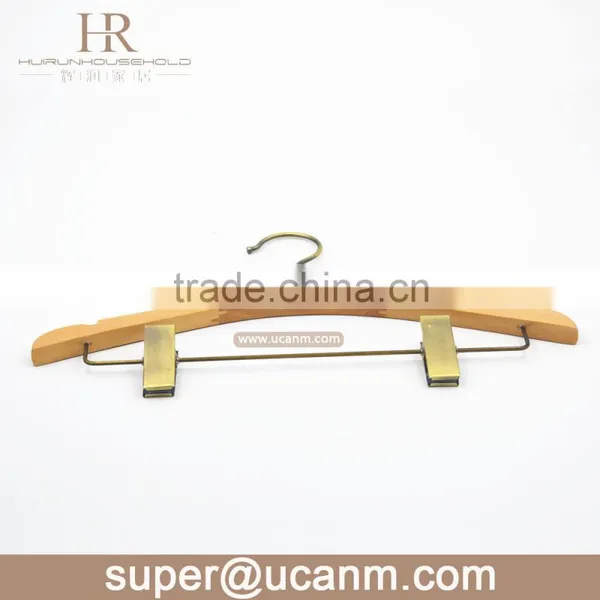 HRW-FF1GP Wooden Luxury Clothes Hanger,wooden Clips Hanger photo-2
