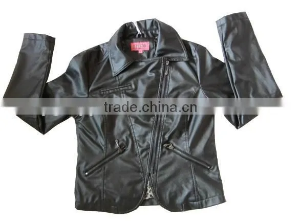 Lady Fashion PU Jacket Stock