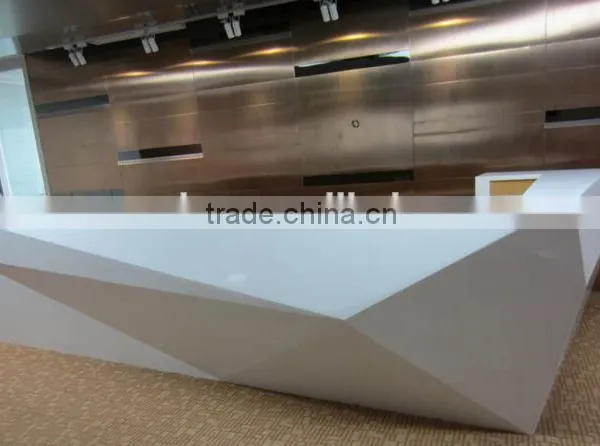 Good quality solid surface reception desk,L shape reception desk,white reception desk,solid surface countertop