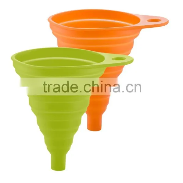 4 Colors Gel Practical Bar Tools Small Collapsible Foldable Silicone Funnel photo-4