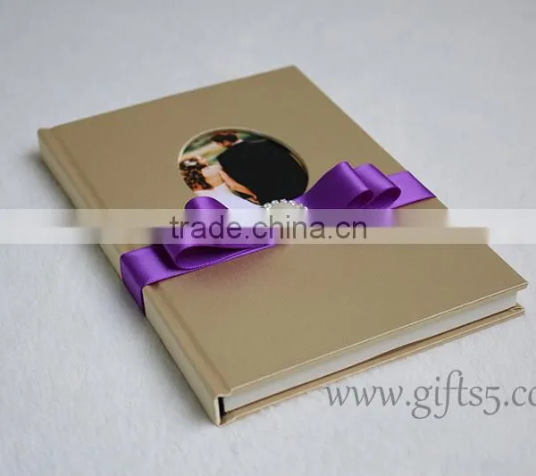 Gold Wedding Guest Book With Photo Frame photo-2
