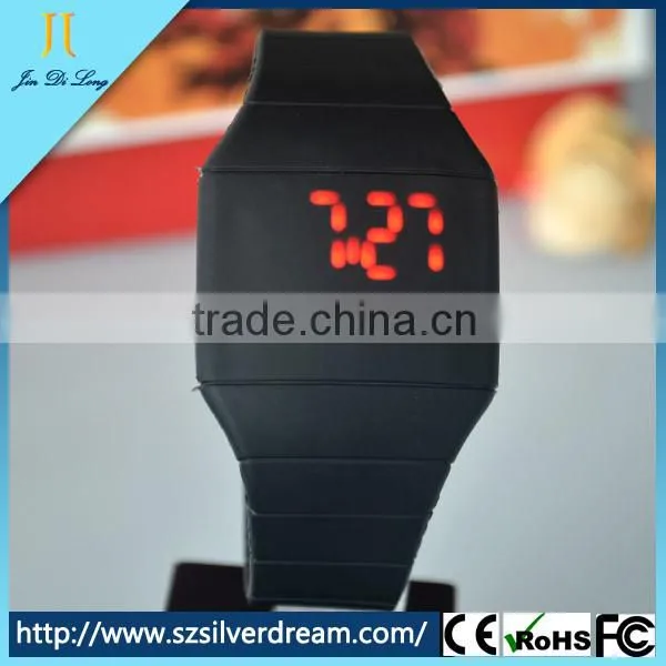New Custom Fashion Led Children Square Silicone Wrist Silicone Quartz LED Watch photo-3