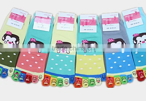 Women's Five Toe Socks, Little Monkey Toe Socks, Lovey Cartoon Toe Socks