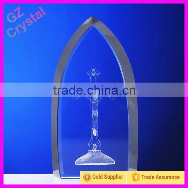 Jesus 3D Laser Engraving Crystal Cross Standing photo-2