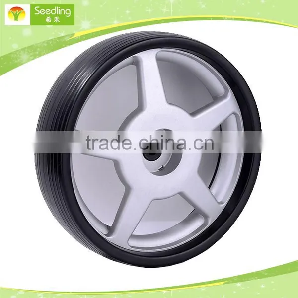 Garbage Bin Wheel Double 8 Inch Lawn Mower Garden Cart Plastic Wheel photo-5