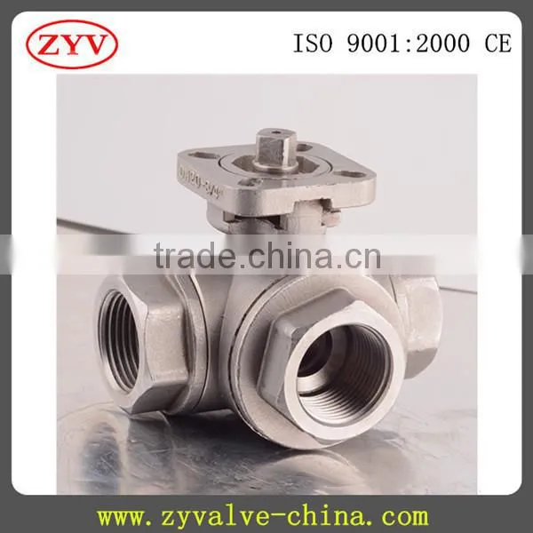 Hoting Selling Three-way Ball Valve With Direct Mounting Pad