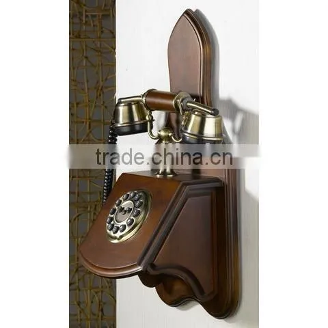 Vintage Brown Wall Telephone High Class Home Decorative Wall Mount Telephone, Antique Wooden Telephone photo-2