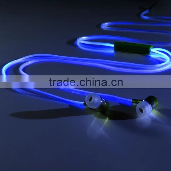 Sport Earphone 3.5mm In-ear Stereo Phone Headset Luminous Glow Earphone Headphone Handsfree With Mic photo-5