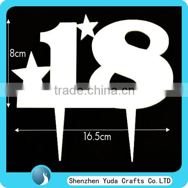 18 Eighteen Number Monogram Acrylic Cake Topper, Anniversary Birthday Party Cake Topper photo-2