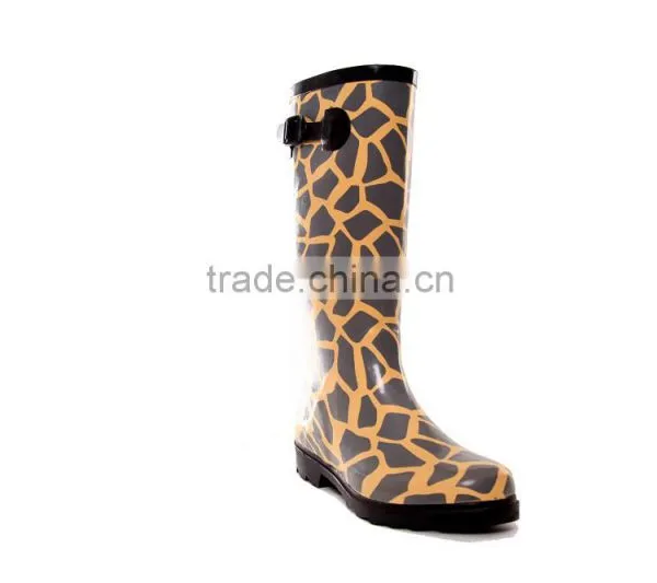 Leopard Printed Women's Boots,cheap Rubber Boots,boots With Buckle photo-4