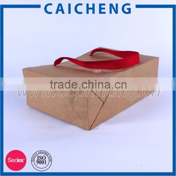 Recycled Kraft Brown Paper Bag With Custom Logo Print photo-5