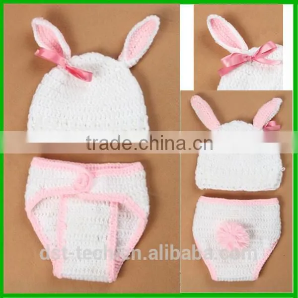 Rabbit Shape Baby Photography Props Cotton Yarn Baby Costume photo-5