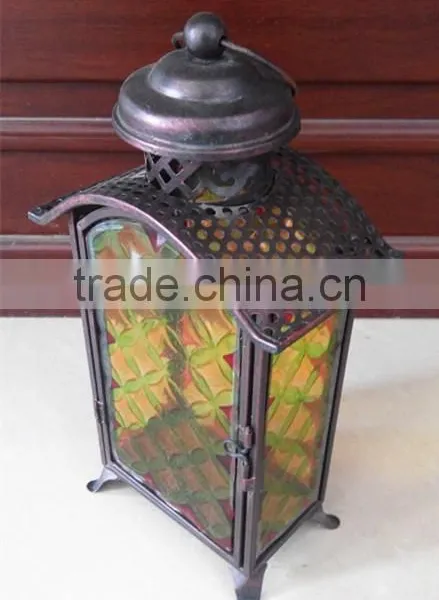 Bronze Metal Lantern With Glass , Ramadan Lantern, Antique Lantern photo-2