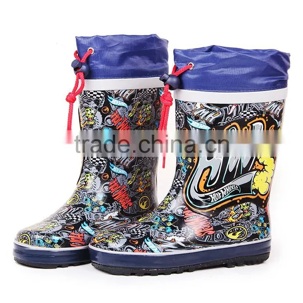 Hot Sale Cartoon Printed Kids Rain Boots Durable Unisex Children Rubber Boots