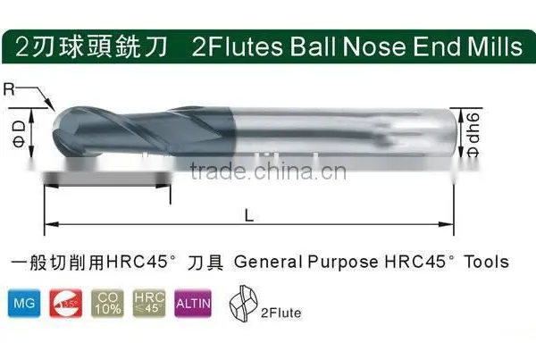 45HRC Carbide Square Endmills / Ball Nose Endmills photo-3