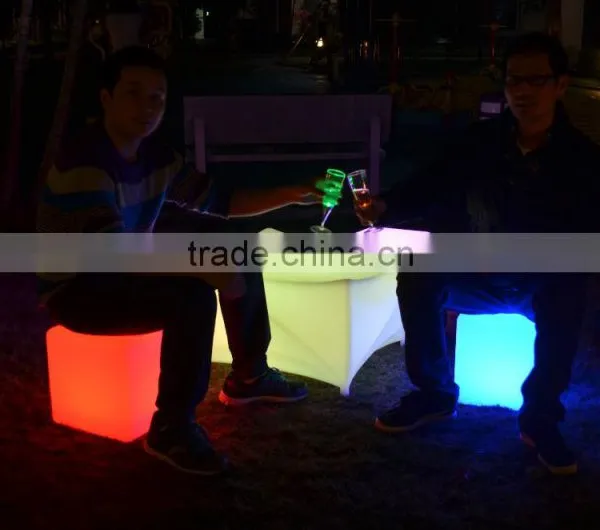 Mordern Indoor Bar Furniture Decoration Led Flash Square Stools RGB Color Changing LED Cube Light photo-2