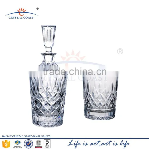 ANTIQUE CRYSTAL THICK STEMLESS WINE GLASSES photo-2