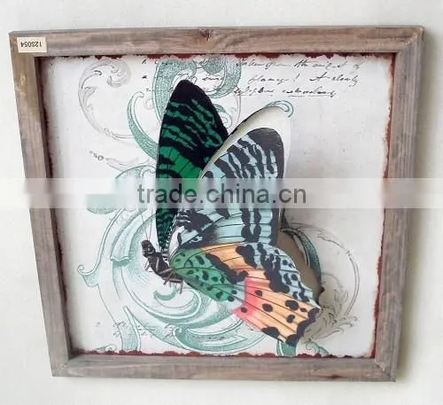 2016 New Style Timeworn Printing Metal Sign With Wooden Frame, Antique Metal Plaque photo-2