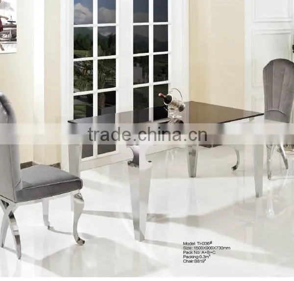 TH336 Wholesale Cheap Tempered Glass Dining Table photo-2