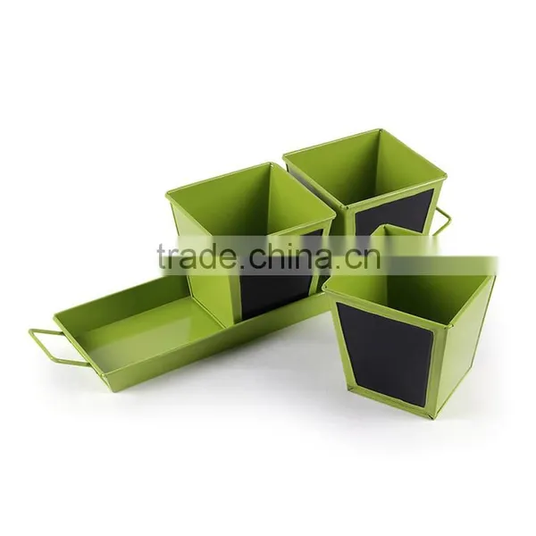 Planters Large Outdoor Garde | Chalk Board Herb Planter With Base Red 4 Pcs photo-2