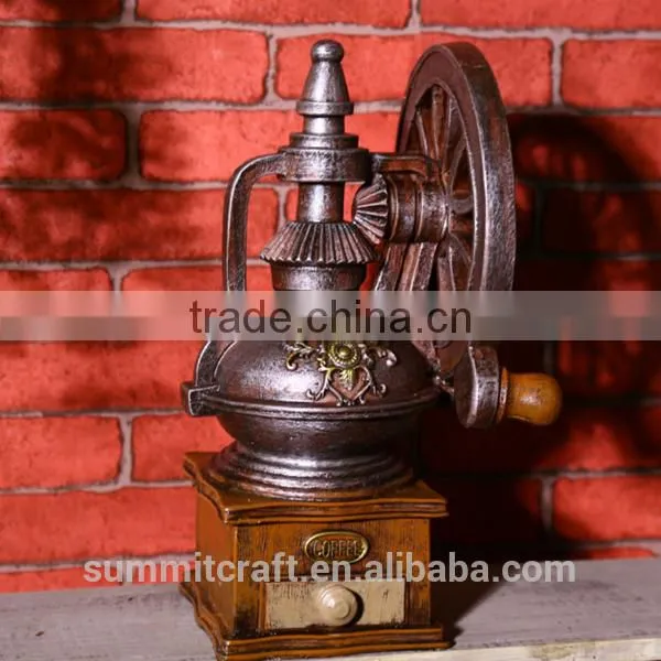 Coffee Shop Decoration Resin Vintage Artificial Coffee Machine Figurine photo-3